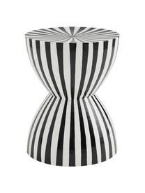 Table d'appoint ronde métal noir/blanc Pello, Métal, revêtement par poudre, Noir, blanc, Ø 35 x haut. 46 cm