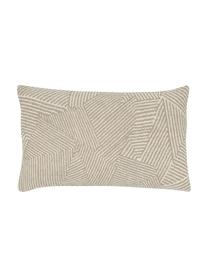 Housse de coussin rectangulaire beige Nadia, 100 % coton, Blanc crème, beige, larg. 30 x long. 50 cm