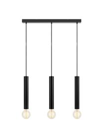 Lampada a sospensione grande Sencillo, Paralume: vetro, Struttura: metallo rivestito, Nero, Larg. 75 x Alt. 36 cm