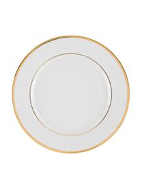 Porcelánový raňajkový tanier so zlatým okrajom Ginger, 6 ks, Porcelán, Biela, odtiene zlatej, Ø 20 cm