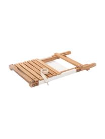Transat pliant Antiqua, Bois clair, blanc, larg. 41 x haut. 58 cm