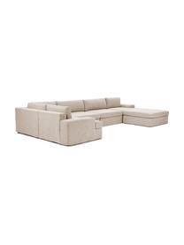 Divano componibile con rivestimento sfoderabile Russell, Rivestimento: 100% cotone Con 50.000 ci, Struttura: legno di pino massiccio c, Gambe: plastica, Tessuto beige, Larg. 412 x Prof. 206 cm