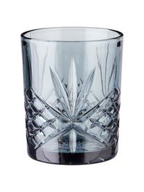 Vasos de cristal con relive Crystal Club, 4 uds., Vidrio, Gris, Ø 8 x Al 10 cm, 300 ml