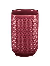 Porta spazzolini in gres Mila, Gres, Rosso bordeaux, Ø 8 x Alt. 11 cm