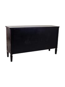 Credenza in legno di abete con finitura antica Rene, Nero, argentato, tonalità marroni, Larg. 140 x Alt. 80 cm