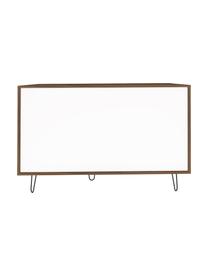 Design-Sideboard Aero mit Schubladen, Korpus: Spanplatte, melaminbeschi, Füße: Metall, lackiert, Walnussholz, Grau, 120 x 80 cm