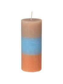 Veľká sviečka Rainbow, Vosk, Sivobéžová, modrá, oranžová, Ø 7 x V 17 cm