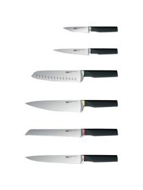 Set de cuchillos Lock Block, 6 uds., Cuchillo: acero inoxidable, Negro, plateado, Set de diferentes tamaños