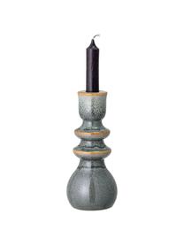 Ręcznie wykonany świecznik Emie, Kamionka, Zielony, brązowy, Ø 8 x W 19 cm