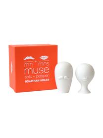 Designer Salz- und Pfefferstreuer Muse, 2er-Set, Porzellan, Weiß, Ø 5 x H 8 cm