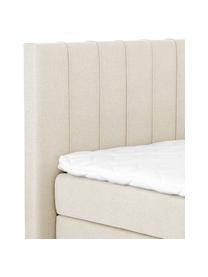 Premium Boxspringbett Lacey, Matratze: 7-Zonen-Taschenfederkern , Beige, 200 x 200 cm