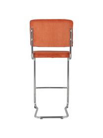 Tabouret de bar velours côtelé Kink, Rouge, larg. 50 x prof. 48 cm