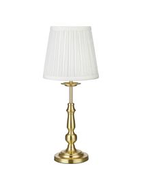 Lampada da tavolo in ottone Imperial, Paralume: poliestere, Base della lampada: metallo ottonato, Bianco, ottone, Ø 18 x Alt. 49 cm