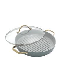 Grillpan Padova met deksel met antiaanbaklaag, Lichtblauw, goudkleurig, Ø 28 cm