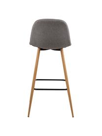 Barová židle Wilma, Nohy: dubové dřevo, podpora: černá, potah: světle šedá, Š 47 cm, V 101 cm