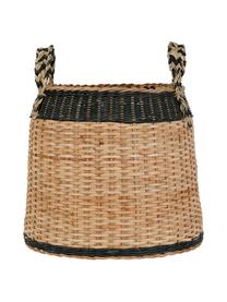 Aufbewahrungskorb Sumatra aus Rattan, Rattan, Schwarz, Beige, Ø 42 x H 45 cm