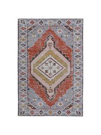 Tapis chenille vintage Bari, Gris, rouge, imprimé, larg. 160 x long. 230 cm (taille M)