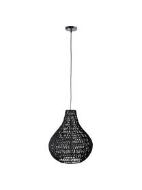 Lampa wisząca z tkaniny Cable Drop, Czarny, Ø 45 x W 51 cm