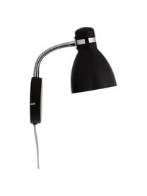 Nástenná lampa Viktor, Čierna, chrómová