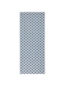 Alfombra reversible de interior/exterior Nizza, Azul, crema, An 80 x L 250 cm