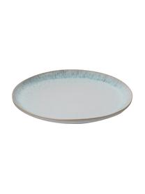 Plato llano artesanal Areia, Gres, Azul claro, blanco crudo, beige claro, Ø 28 cm