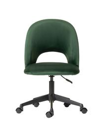 Samt-Schreibtischstuhl Rachel, höhenverstellbar, Bezug: Samt (Hochwertiger Polyes, Beine: Metall, pulverbeschichtet, Samt Dunkelgrün, B 65 x T 66 cm