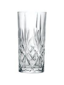 Kristall-Longdrinkgläser Melodia mit Reliefmuster, 6er-Set, Kristallglas, Transparent, Ø 7 x H 15 cm