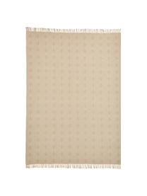 Gemusterte Tagesdecke Chicago, 100% Baumwolle, Beige, Elfenbeinfarben, 240 x 260 cm