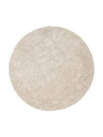 Tapis rond moelleux à poils longs beige Marsha, Beige, blanc crème, Ø 120 cm (taille S)