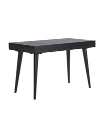 Bureau Tova van massief hout met lades, Massief gelakt mangohout, Mangohout, zwart gelakt, B 117 x D 60 cm