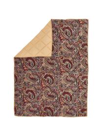 Manta de terciopelo Paisley, 100% algodón, Beige, multicolor, An 130 x L 170 cm