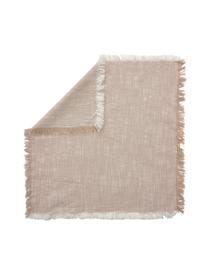 Serwetka z bawełny z frędzlami Ivory, 4 szt., 100% bawełna, Beżowy, S 40 x D 40 cm