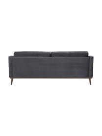 Samt-Sofa Alva (3-Sitzer) in Dunkelgrau mit Buchenholz-Füssen, Bezug: Samt (Hochwertiger Polyes, Gestell: Massives Kiefernholz, Samt Dunkelgrau, B 215 x T 92 cm