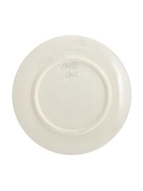 Handgemaakt Marokkaans dinerbord Assiette met goudkleurige rand, Keramiek, Lichtgrijs, crèmekleurig, goudkleurig, Ø 26 x H 2 cm