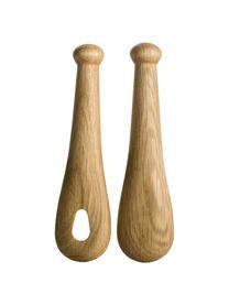 Set 2 posate da insalata Henny, Legno di quercia, Legno di quercia, Larg. 7 x Lung. 24 cm