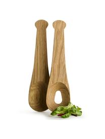 Cubiertos para ensalada de madera de roble Henny, 2 pzas., Madera de roble, Roble, L 24 cm