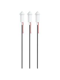 Lampade da terra a LED solari Prêt-à-racket 3 pz, Bianco, nero, rosso, Ø 13 x Alt. 125 cm