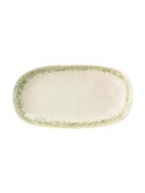 Fuente artesanal Paula, Gres, Verde, beige, L 24 x An 13 cm