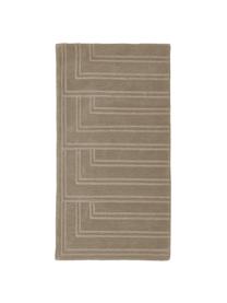 Tapis laine taupe tufté main Alan, Taupe, imprimé, larg. 80 x long. 150 cm (taille XS)