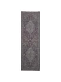 Tapis de couloir vintage tissé main Naples, Gris, larg. 80 x long. 250 cm