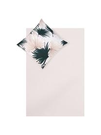 Baumwollsatin-Bettwäsche Aloha mit Palmenblättern, Webart: Satin Fadendichte 210 TC,, Vorderseite: Beige, GrünRückseite: Beige, 135 x 200 cm + 1 Kissen 80 x 80 cm