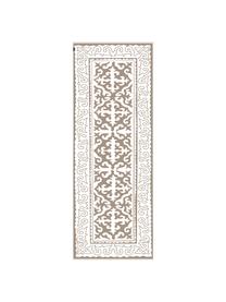 Tapis antidérapant intérieur extérieur en vinyle Aksana, Vinyle, recyclable, Taupe, blanc, larg. 68 x long. 180 cm