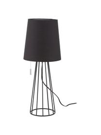 Grosse Tischlampe Mailand in Schwarz, schwarz, Ø 23 x H 59 cm