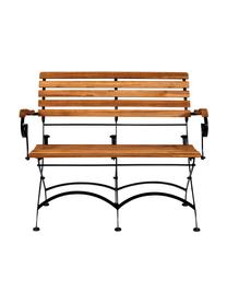 Banc de jardin pliant Parklife, Noir, bois d'acacia