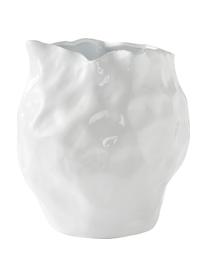 Designvase Bubba, Steingut, Weiß, Ø 27 x H 31 cm