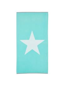 Serviette de plage à imprimé étoile Spork, Turquoise, blanc