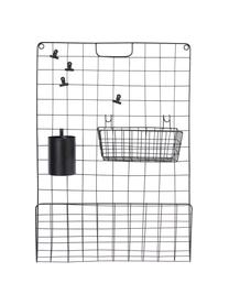 Gitter-Pinnwand-Set Ulf, 7-tlg., Metall, lackiert, Schwarz, 50 x 72 cm