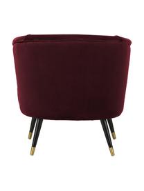 Fauteuil cocktail en velours rouge Ella, Pourpre, larg. 74 x prof. 78 cm