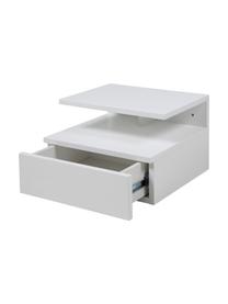 Comodino da parete Ashlan, Pannello di fibra a media densità (MDF) laccato, Bianco, Larg. 35 x Alt. 23 cm