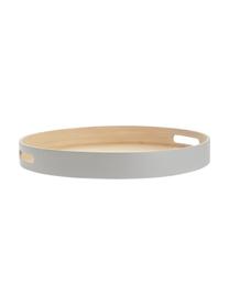 Bandeja redonda de bambú Brico, Madera de bambú, pintado, Madera de bambú, gris, Ø 40 cm